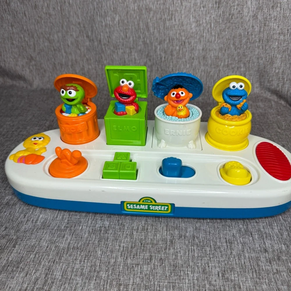 Vintage 1999 Sesame Street Tyco Pop Up Pals Musical Toy Tested, Working